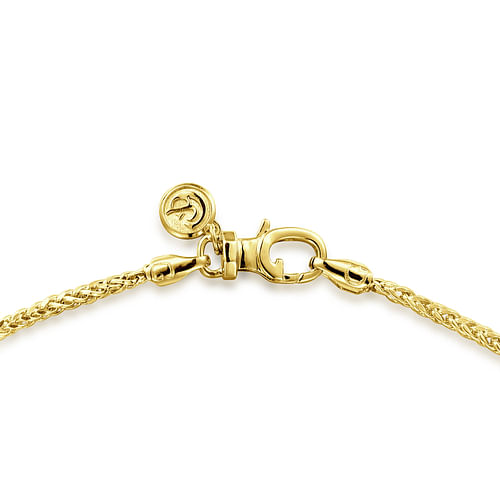 22 Inch 14K Yellow Gold Men's Wheat Chain Necklace - Shot 3