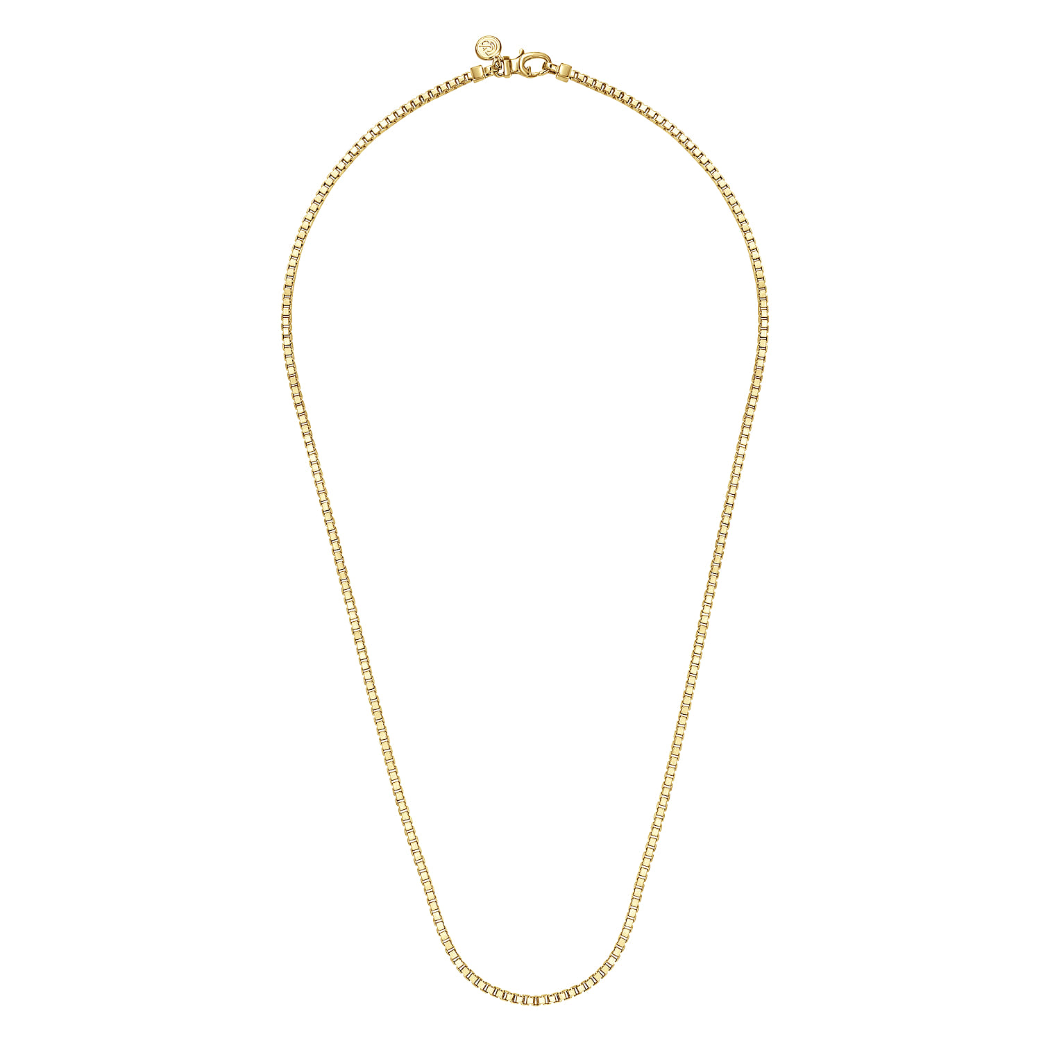 22 Inch 2.5mm 14K Yellow Gold Men's Solid Box Chain Necklace - Shot 2