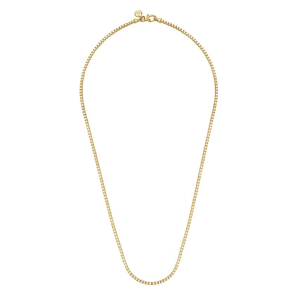 22 Inch 2.5mm 14K Yellow Gold Men's Solid Box Chain Necklace