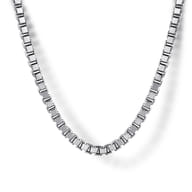 22 Inch 2.5mm 925 Sterling Silver Men's Solid Box Chain Necklace