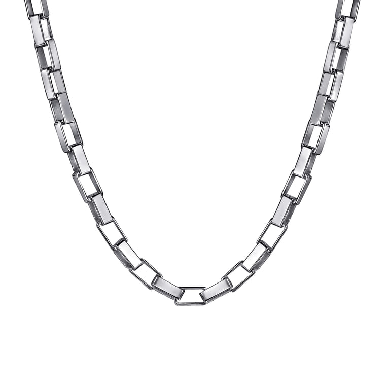 22 Inch 2.5mm 925 Sterling Silver Men's Solid Box Chain Necklace - Shot 1