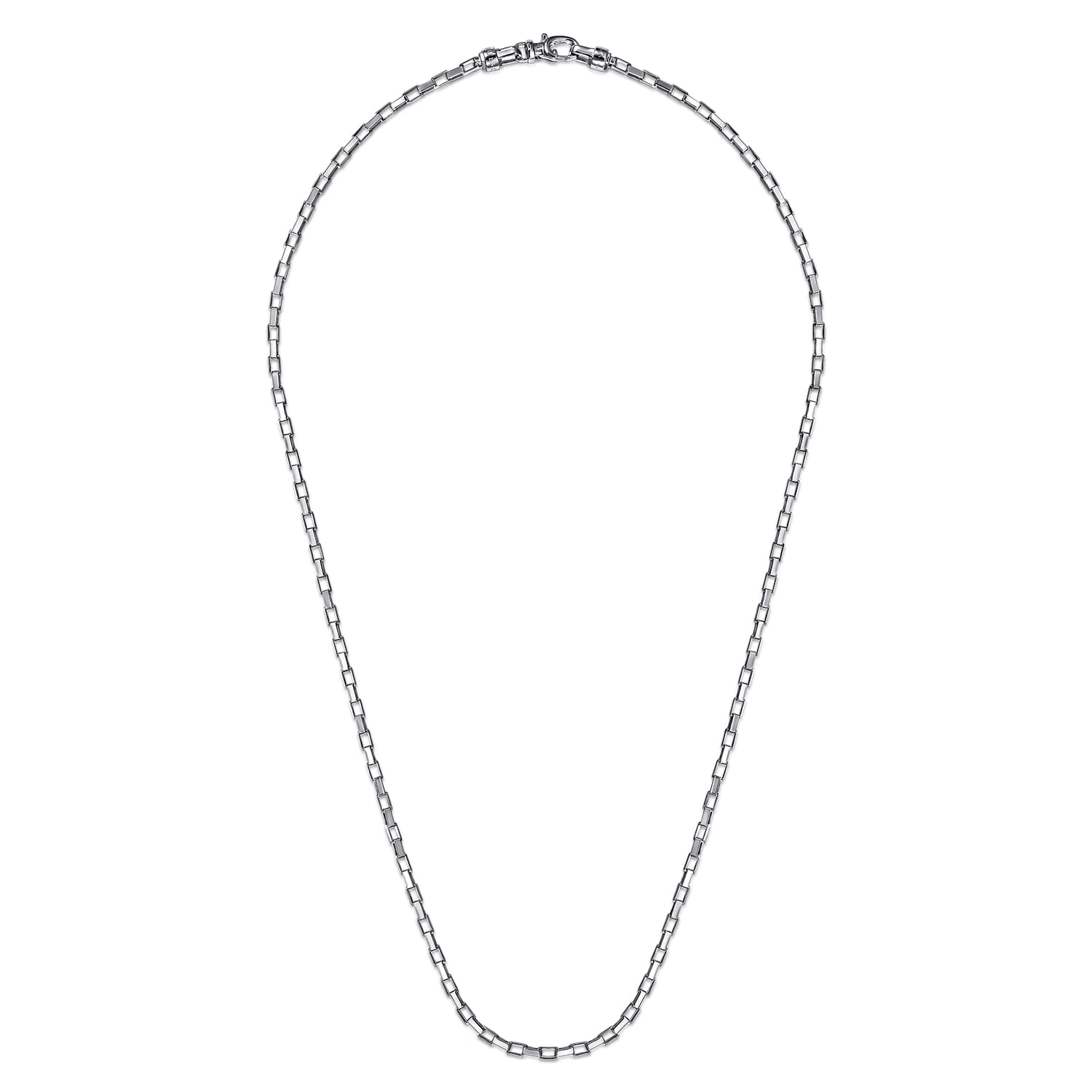 22 Inch 2.5mm 925 Sterling Silver Men's Solid Box Chain Necklace - Shot 2
