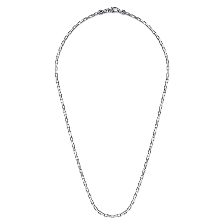 22 Inch 2.5mm 925 Sterling Silver Men's Solid Box Chain Necklace - Shot 2