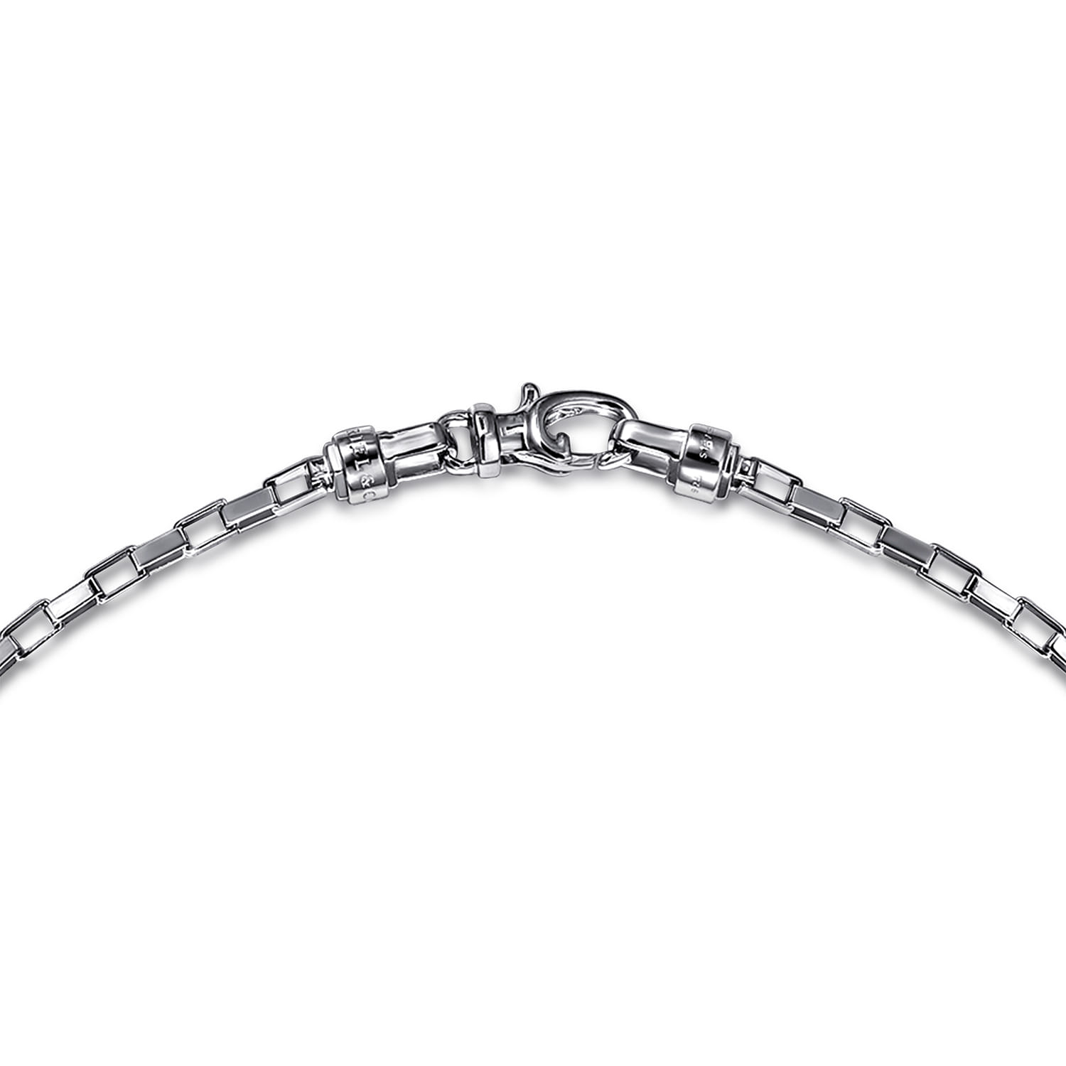 22 Inch 2.5mm 925 Sterling Silver Men's Solid Box Chain Necklace - Shot 3