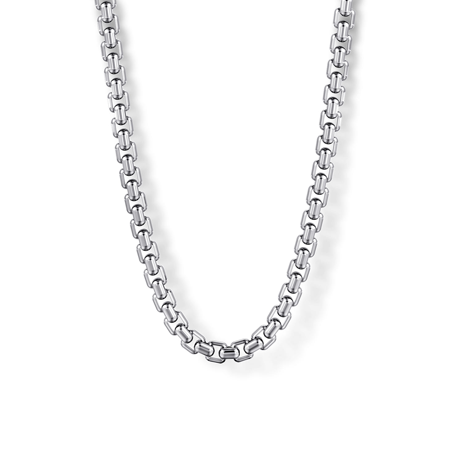 22 Inch 2.5mm 925 Sterling Silver Men's Solid Round Box Chain Necklace - Shot 1