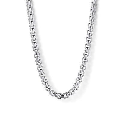 22 Inch 2.5mm 925 Sterling Silver Men's Solid Round Box Chain Necklace