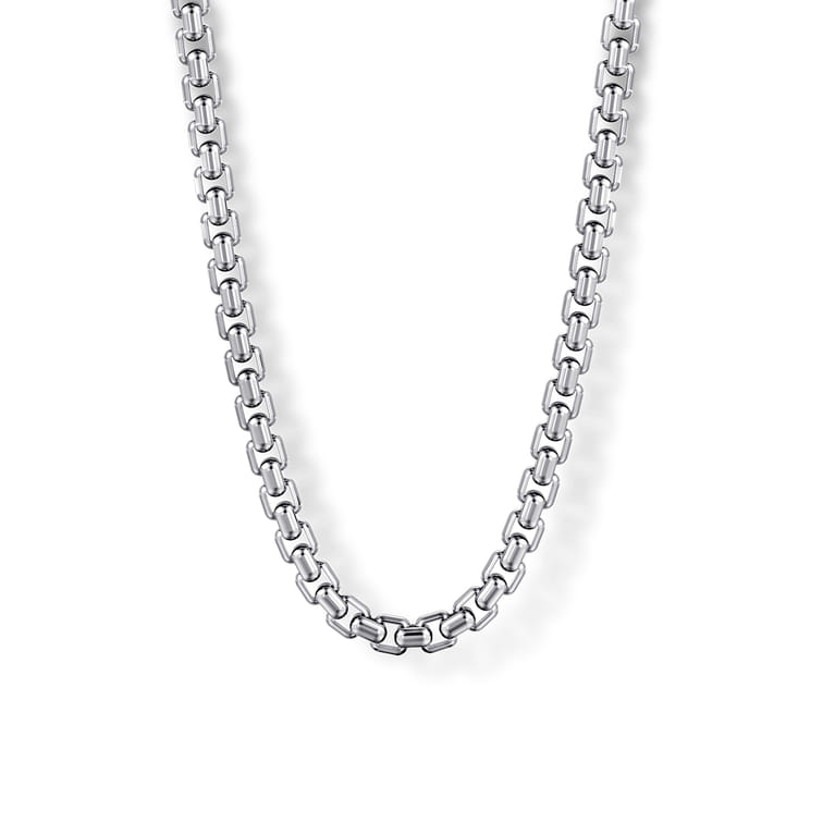 22 Inch 2.5mm 925 Sterling Silver Men's Solid Round Box Chain Necklace - Shot 1