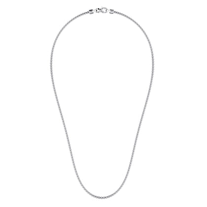 22 Inch 2.5mm 925 Sterling Silver Men's Solid Round Box Chain Necklace