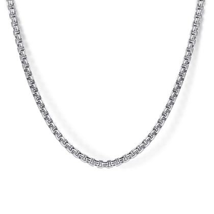 22 Inch 2.5mm 925 Sterling Silver Men's Solid Round Box Chain Necklace
