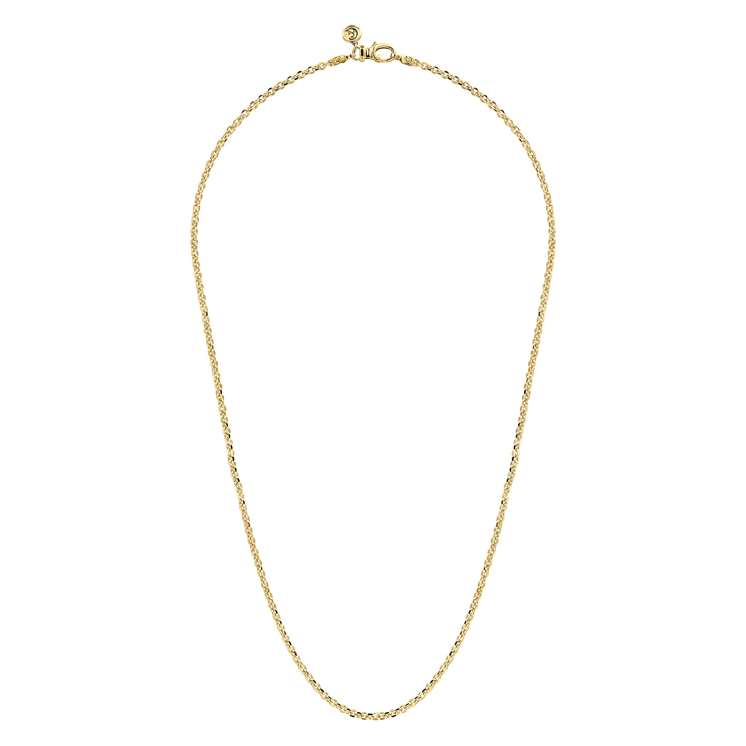 22 Inch 2.85mm 14K Yellow Gold Hollow Men's Link Chain Necklace