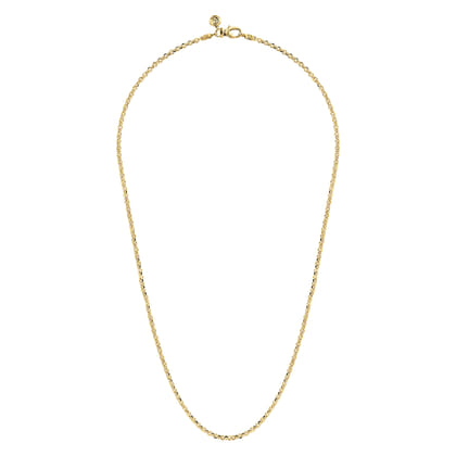 22 Inch 2.85mm 14K Yellow Gold Men's Hollow Link Chain Necklace