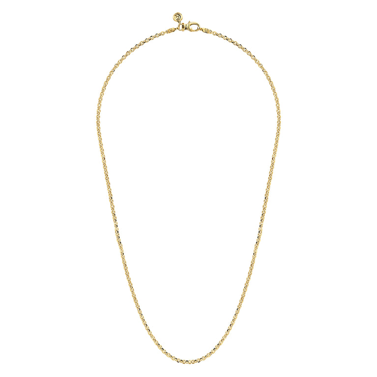 22 Inch 2.85mm 14K Yellow Gold Men's Hollow Link Chain Necklace - Shot 2