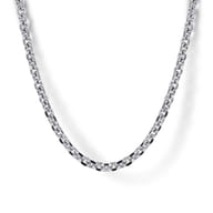 22 Inch 2.85mm 925 Sterling Silver Men's Solid Link Chain Necklace