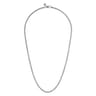 22 Inch 3.2mm 14K White Gold Men's Hollow Wheat Chain Necklace