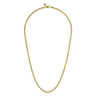 22 Inch 3.2mm 14K Yellow Gold Hollow Men's Wheat Chain Necklace