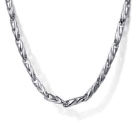 22 Inch 3.2mm 925 Sterling Silver Men's Hollow Link Chain Necklace