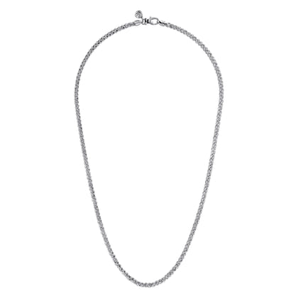 22 Inch 3.2mm 925 Sterling Silver Men's Solid Wheat Chain Necklace