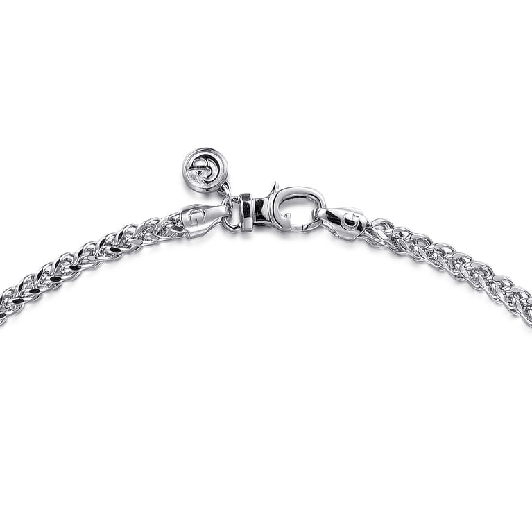 22 Inch 3.2mm 925 Sterling Silver Men's Solid Wheat Chain Necklace - Shot 3