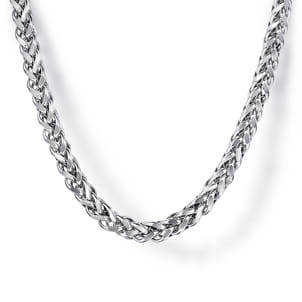 22 Inch 3.2mm 925 Sterling Silver Solid Men's Wheat Chain Necklace 