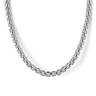 22 Inch 3.5mm 925 Sterling Silver Men's Solid Round Box Chain Necklace