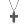 22 Inch 3.5mm 925 Sterling Silver and Titanium Cross Pendant Necklace