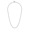 22 Inch 3.6mm 14K White Gold Men's Hollow Link Chain Necklace