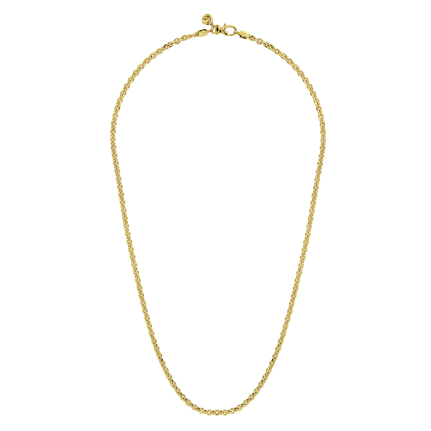 22 Inch 3.6mm 14K Yellow Gold Men's Hollow Link Chain Necklace