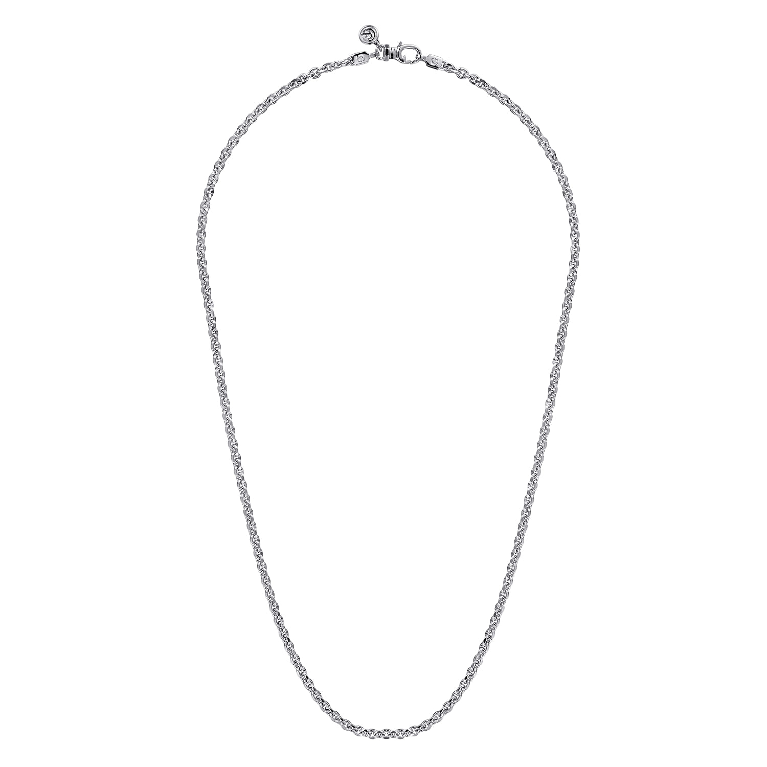 22 Inch 3.6mm 925 Sterling Silver Men's Solid Link Chain Necklace - Shot 2