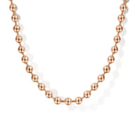 22 Inch 3mm 14K Rose Gold Men's Hollow Ball Chain Necklace