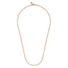 22 Inch 3mm 14K Rose Gold Men's Hollow Ball Chain Necklace
