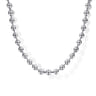 22 Inch 3mm 14K White Gold Men's Hollow Ball Chain Necklace