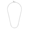 22 Inch 3mm 14K White Gold Men's Hollow Ball Chain Necklace