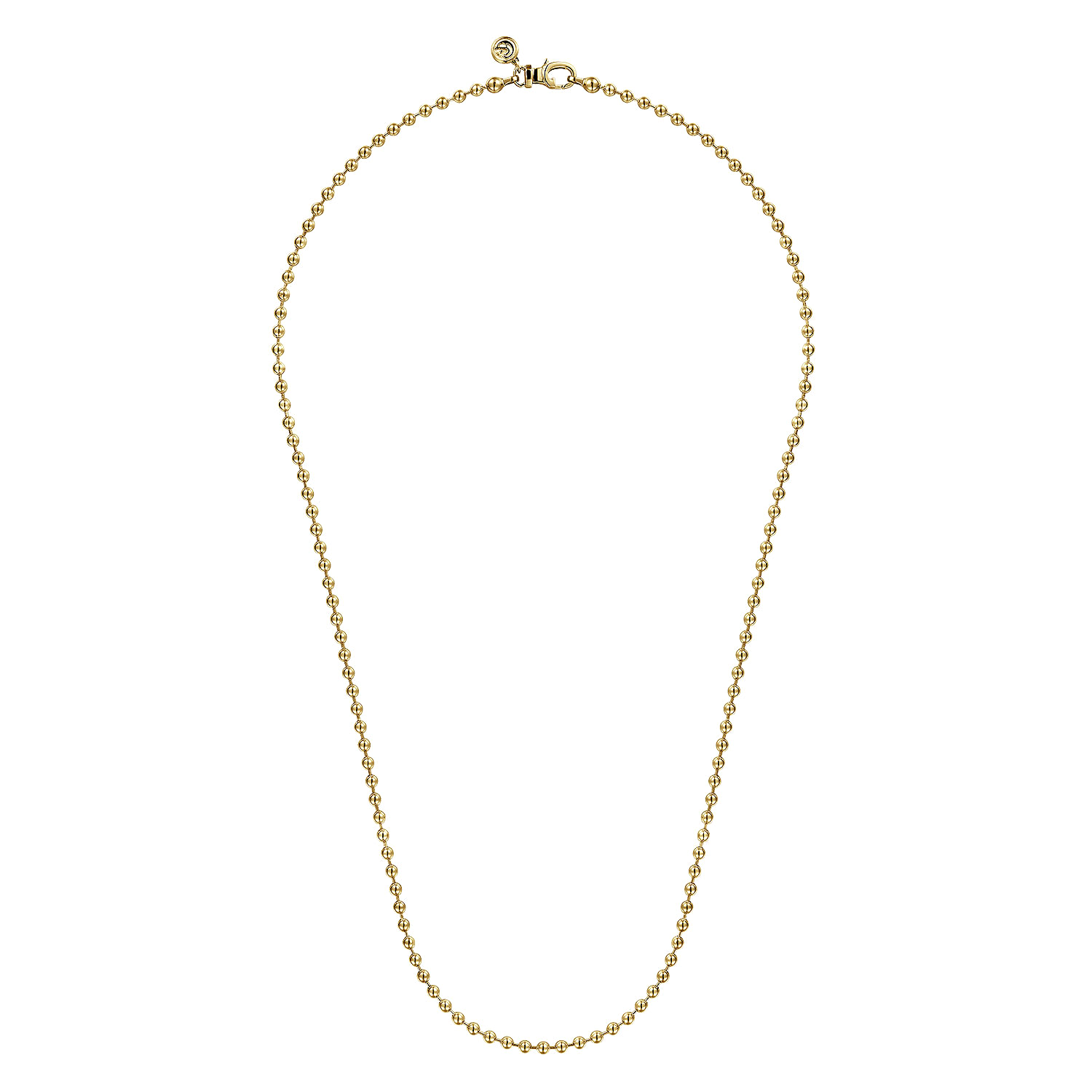 22 Inch 3mm 14K Yellow Gold Hollow Ball Chain Necklace
