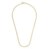 22 Inch 3mm 14K Yellow Gold Men's Hollow Cuban Link Chain Necklace