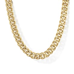 22 Inch 3mm 14K Yellow Gold Men's Solid Cuban Link Chain Necklace