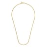 22 Inch 3mm 14K Yellow Gold Men's Solid Cuban Link Chain Necklace