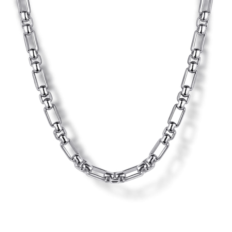 22 Inch 3mm 925 Sterling Silver Men's Solid Figaro Link Chain Necklace - Shot 1