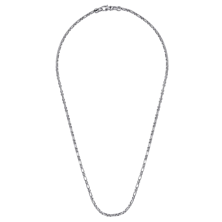 22 Inch 3mm 925 Sterling Silver Men's Solid Figaro Link Chain Necklace - Shot 2