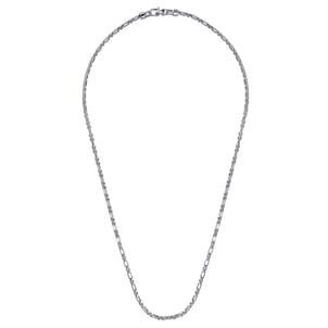 22 Inch 3mm 925 Sterling Silver Solid Figaro Chain Necklace