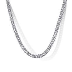22 Inch 3mm 925 Sterling Silver Solid Men's Cuban Link Chain Necklace