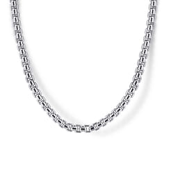22 Inch 3mm 925 Sterling Silver Solid Men's Round Box Chain Necklace