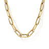22 Inch 4.5mm 14K Yellow Gold Men's Solid Faceted Link Chain Necklace