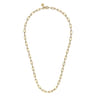 22 Inch 4.5mm 14K Yellow Gold Men's Solid Faceted Link Chain Necklace