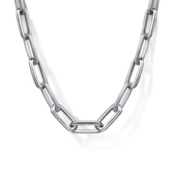 22 Inch 4.5mm 925 Sterling Silver Men's Solid Faceted Link Chain Necklace