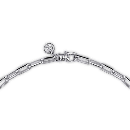 22 Inch 4.5mm 925 Sterling Silver Men's Solid Faceted Link Chain Necklace