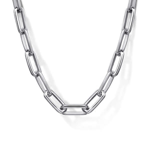 22 Inch 4.5mm 925 Sterling Silver Solid Faceted Men's Link Chain Necklace