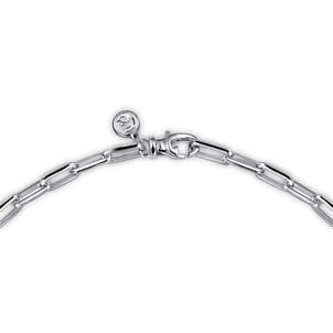 22 Inch 4.5mm 925 Sterling Silver Solid Faceted Men's Link Chain Necklace