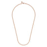 22 Inch 4mm 14K Rose Gold Men's Hollow Ball Chain Necklace