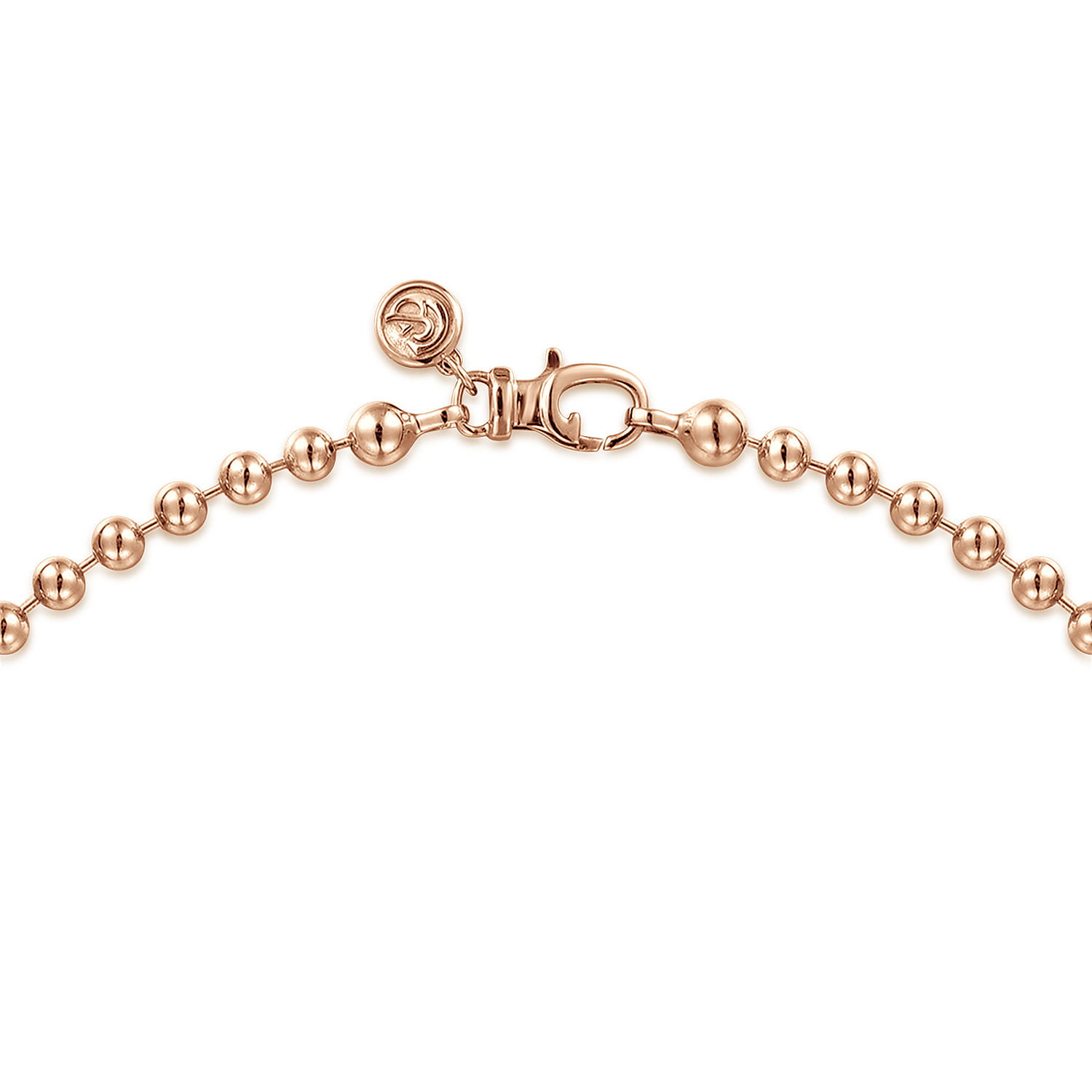 22 Inch 4mm 14K Rose Gold Men's Hollow Ball Chain Necklace - Shot 3