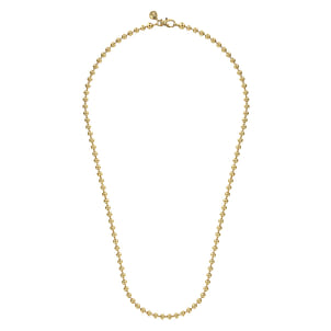 22 Inch 4mm 14K Yellow Gold Hollow Ball Chain Necklace